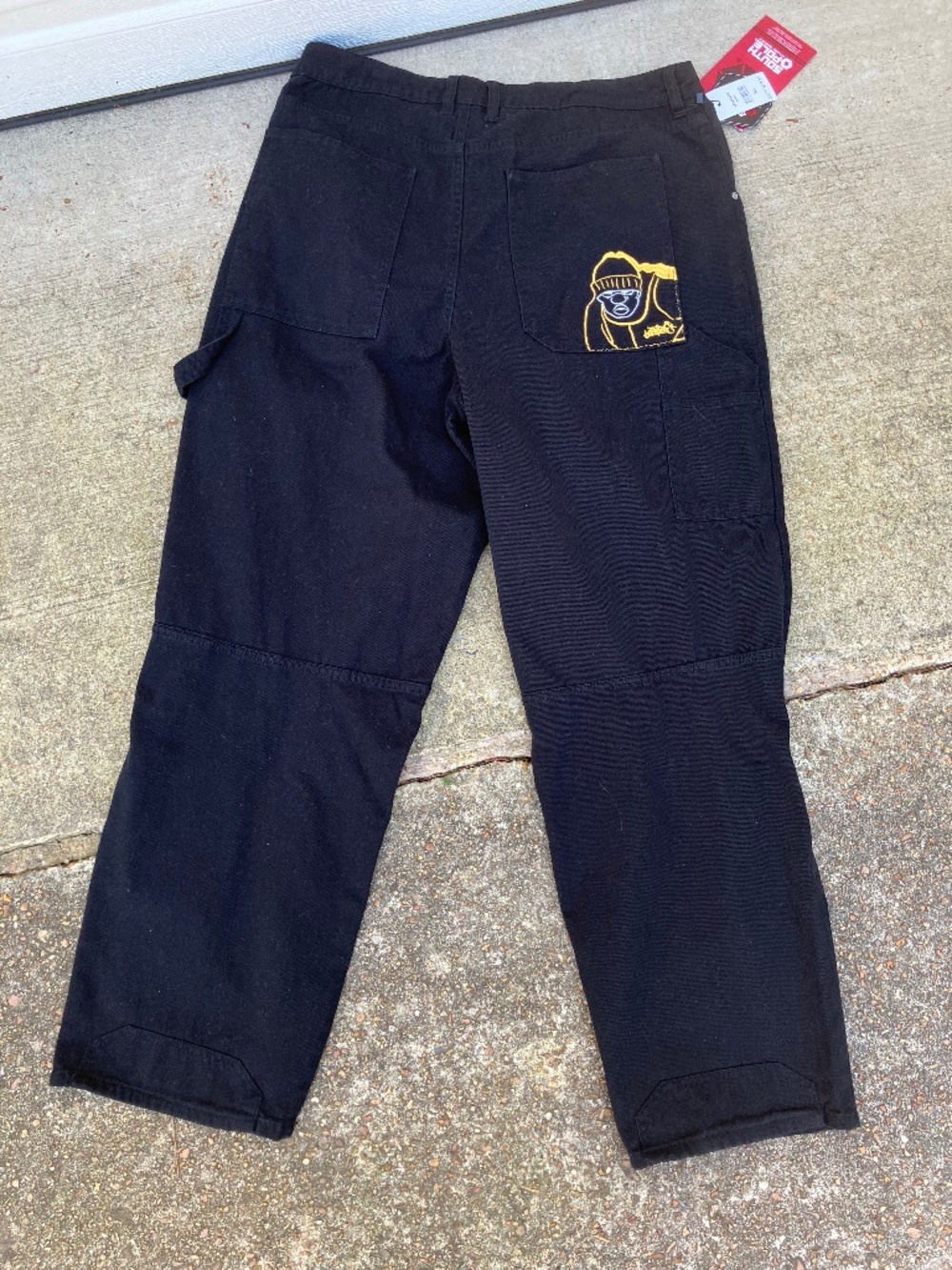 Southpole Men's 36x34 Straight Solid Black Denim Jeans Baggy Hip Hop NWT XL